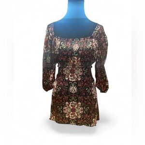 Y2K baroque babydoll blouse early 2000s medium whimsy goth grunge vtg Fairycore